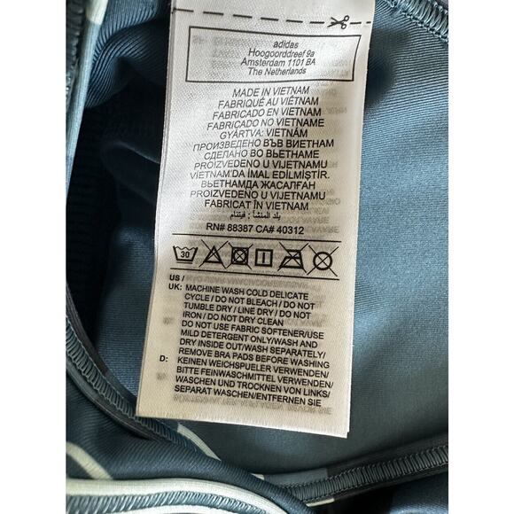 New Peloton Adidas BT H.RDY Sports Medium Support Bra Blue Print Racerback Small - Picture 4 of 5